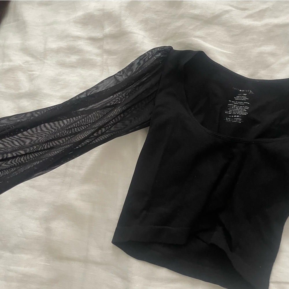 Elegant Black Sheer Sleeve Top
